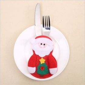 Christmas Decoration Restaurant Hotel Layout Pocket Fork Knife Cutlery Holder Santa Claus Fork Knife Gloves Bag Table Decor