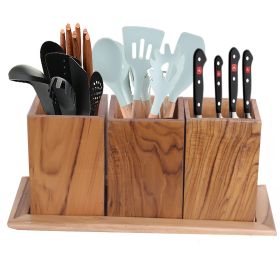 WILLART Wooden Multipurpose Kitchen Utensil Cutlery Caddy