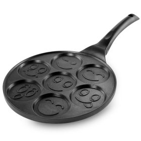 MegaChef Happy Face Emoji 10.5 Inch  Aluminum Nonstick Pancake Pan